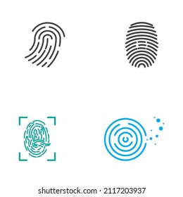icono de huella dactilar, con ilustración de logotipo simple y moderna