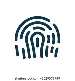 Icono de huella digital, con diseño de arte gráfico de logotipo simple y moderno.