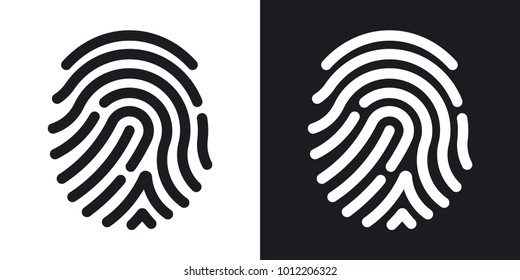 Fingerprint icon. Simple vector illustration on black and white background