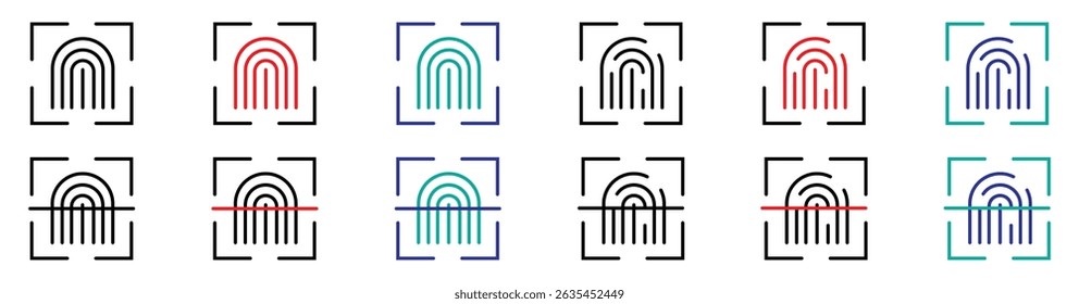 Fingerprint icon. Simple vector illustration on black and white background