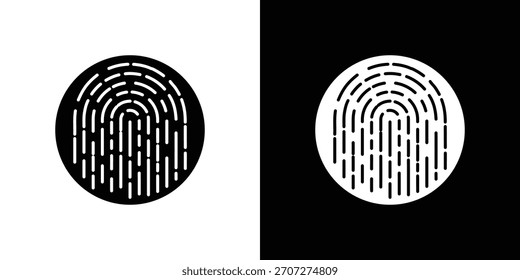 Icono de huella digital en conjunto de silueta sólida. Ilustración vectorial.