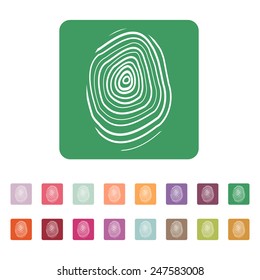 The fingerprint icon. Fingerprint symbol . Flat Vector illustration. Button Set