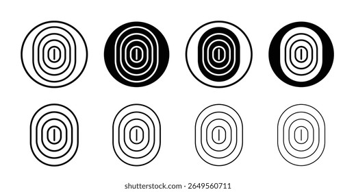 Ícone de impressão digital símbolo de ilustração simples plano fino
