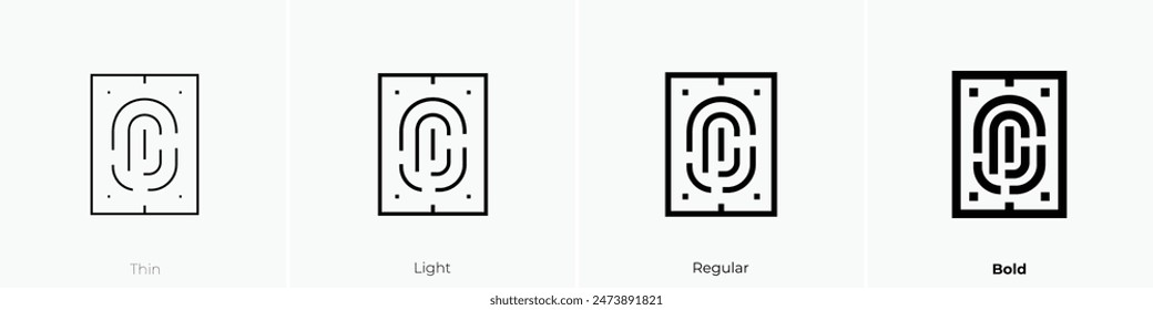 fingerprint icon. Thin, Light Regular And Bold style design isolated on white background