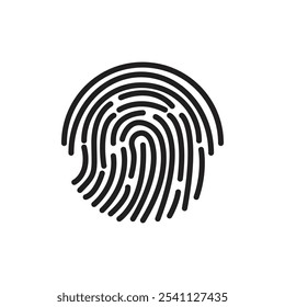 Icono de huella digital Ilustración plana de línea delgada
