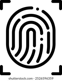 Icono de huella digital. Diseño De Estilo Lineal Delgado Aislado Sobre Fondo Blanco