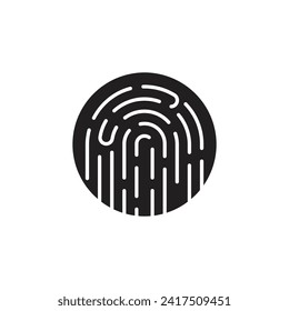 Fingerprint icon, tpunch id symbol, vector illustration