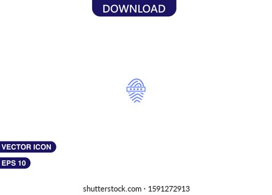 Fingerprint icon in trendy flat style isolated on white background vector illustration