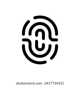 Fingerprint icon in trendy outline style isolated on white background. Fingerprint silhouette symbol for your website design, logo, app, UI. Vector illustration, EPS10.