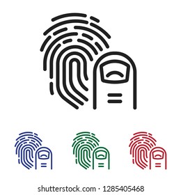 Fingerprint icon vector