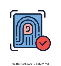 Fingerabdrucksymbol. Mit Vektorgrafik gefülltes Farbsymbol für Ihre Website, Ihr Handy, Ihre Präsentation und Ihr Logo-Design.