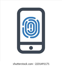 Fingerprint icon. Vector and glyph