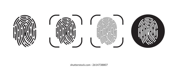 Fingerprint icon vector. Fingerprint identification symbol. Vector illustration eps 10