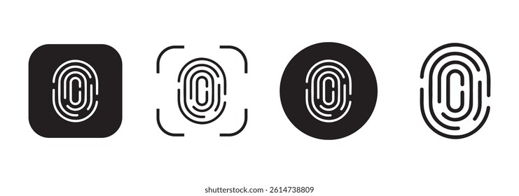 Fingerprint icon vector. Fingerprint identification symbol. Vector illustration eps 10