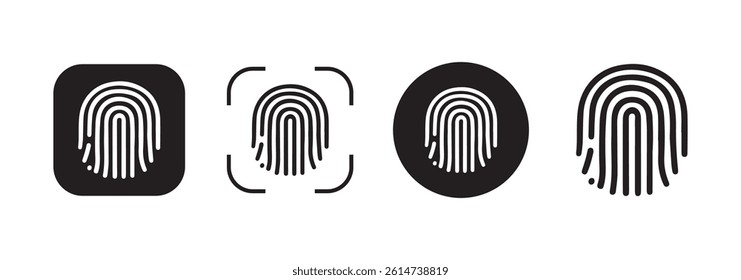 Fingerprint icon vector. Fingerprint identification symbol. Vector illustration eps 10