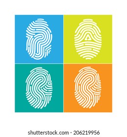 fingerprint icon. Vector Illustration.