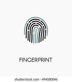 Fingerprint icon vector illustration.