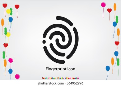 Fingerprint icon, vector illustration 