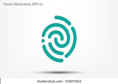 Fingerprint icon, vector illustration.