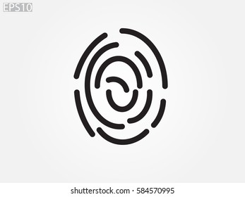 fingerprint, icon, vector illustration eps10