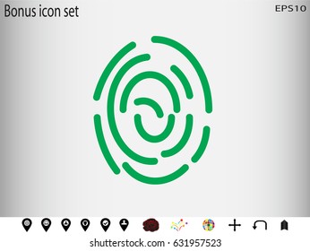fingerprint, icon, vector illustration eps10