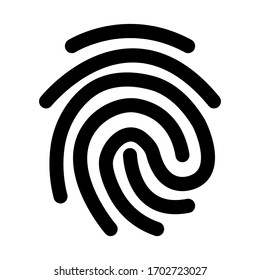 Icono de huella dactilar estilo plano aislado en fondo blanco