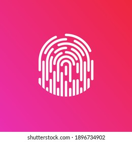 Fingerprint icon, vector illustration. Id app icon, isolated on background
