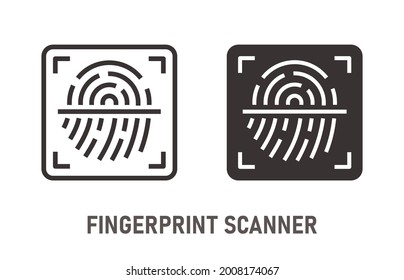 Fingerprint icon. Vector illustration isolated on white.