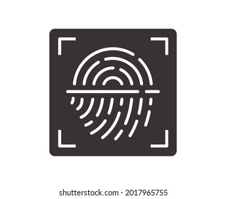 Icono de huella digital. Ilustración vectorial aislada.