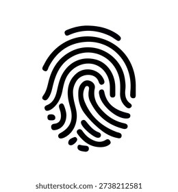 Ilustración vectorial de iconos de huellas dactilares en estilo de contorno moderno. Símbolo biométrico de seguridad y verificación de identidad aislado sobre fondo blanco.