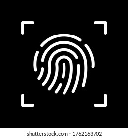 Fingerprint Icon vector illustration on black background  