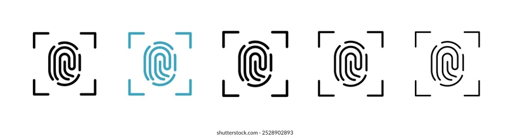 Conjunto de Ilustración vectorial de iconos de huellas digitales