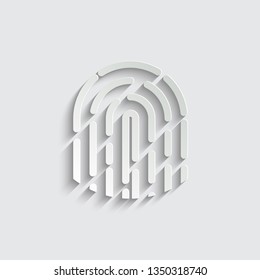 Fingerprint icon vector  illustration with shadow on a grey background