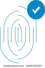 Fingerprint icon vector illustration, verification icon, verified icon, test, illustration, pulse