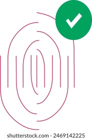 Fingerprint icon vector illustration, verification icon, verified icon, test, illustration, pulse