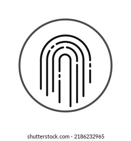 Fingerprint icon, vector illustrtion, black and white color.