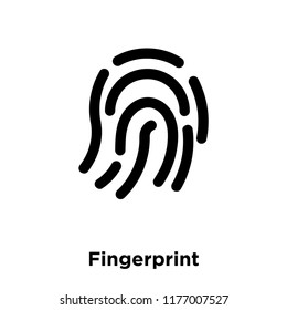 Fingerprint icon vector isolated on white background, logo concept of Fingerprint sign on transparent background, filled black symbol