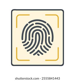 Fingerprint icon vector isolated on white background fingerprint scanner logo concept