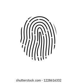 fingerprint icon, vector line