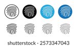 Fingerprint Icon vector line logo mark or symbol set collection outline style