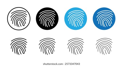 Fingerprint Icon vector line logo mark or symbol set collection outline style