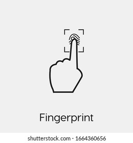 fingerprint icon vector. Linear style sign for mobile concept and web design. fingerprint symbol illustration. Pixel vector graphics - Vector.