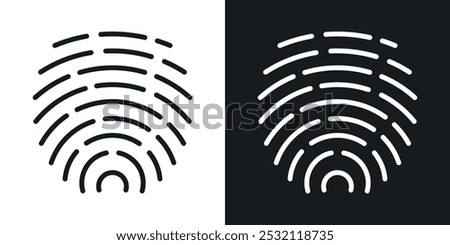 Fingerprint icon vector icon set black filled and outlined style.