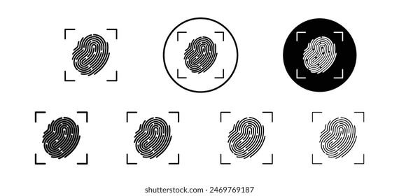 Fingerprint Icon vector set collection for web