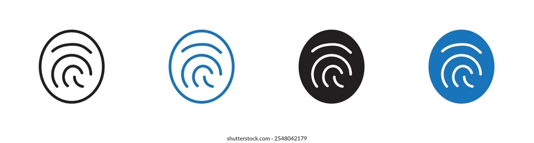 Esquema del conjunto de Vectores de iconos de huellas dactilares