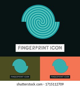 Fingerprint icon vector template. Icon for secure authentication and identification on mobile devices and others.
