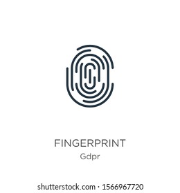 Fingerprint icon vector. Trendy flat fingerprint icon from gdpr collection isolated on white background. Vector illustration can be used for web and mobile graphic design, logo, eps10