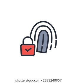 fingerprint icon. vector.Editable stroke.linear style sign for use web design,logo.Symbol illustration.