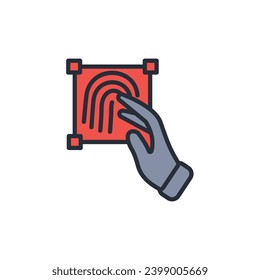 Icono de huella digital. vector.Curso editable.Signo de estilo lineal para uso de diseño web,logotipo.Ilustración de símbolo.