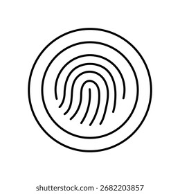 Icono de huellas dactilares con fondo blanco Vector Ilustración de stock